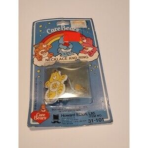 Care Bears Necklace And Ring Vintage 1983 Howard Eldon Ltd Sunshine Bear